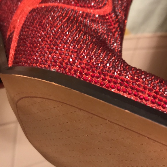 2 pairs of brand new !!! red and black Jessica Simpson new sparkly boots - Picture 10 of 12